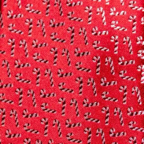 CHRISTMAS Holiday Ties Men's Classic Fit Red Candy Cane HO HO HO Brand Necktie - Picture 3 of 4